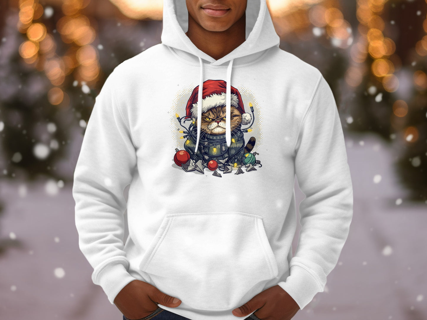 Christmas Cat Santa Hat Graphic Hoodie product type