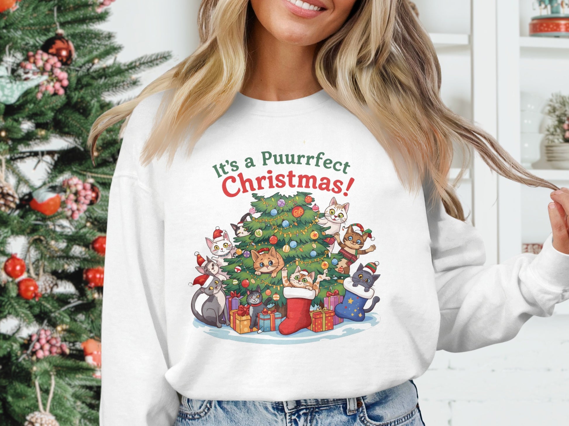 It's a Purrfect Christmas Cat Sweatshirt Product