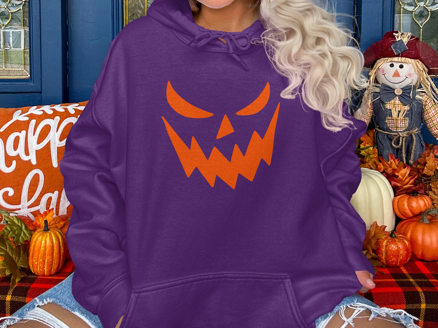 Spooky Jack O Lantern Design Halloween Hoodie product