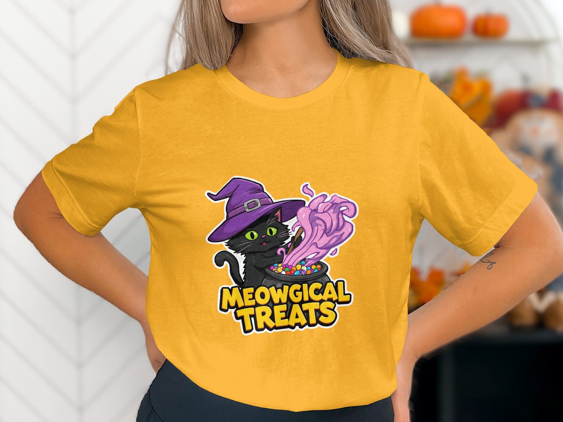 Meowgical Treats Witch Cat Graphic Tee Shirt product type