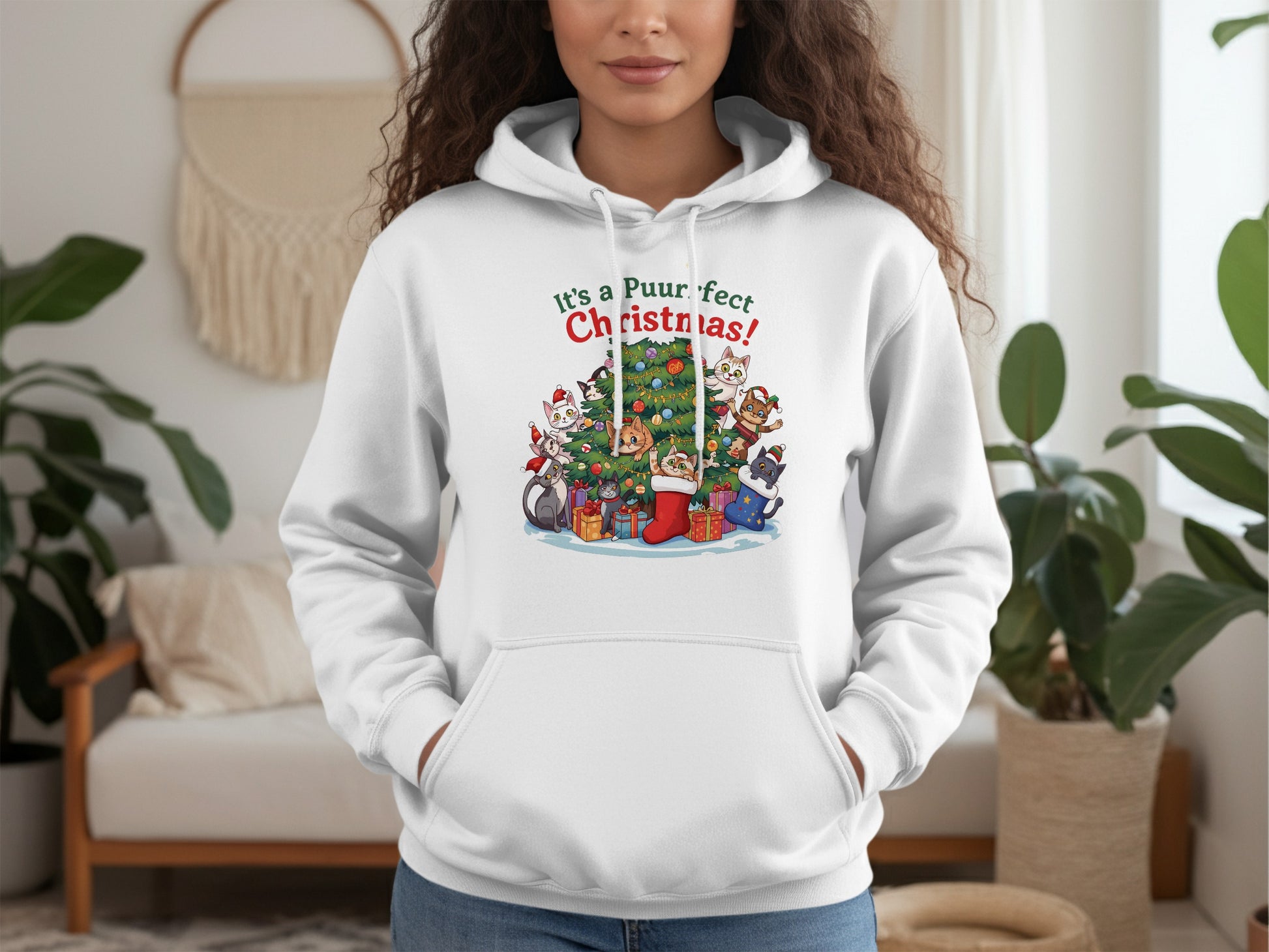It's a Purrfect Christmas Hoodie for Cat Lovers