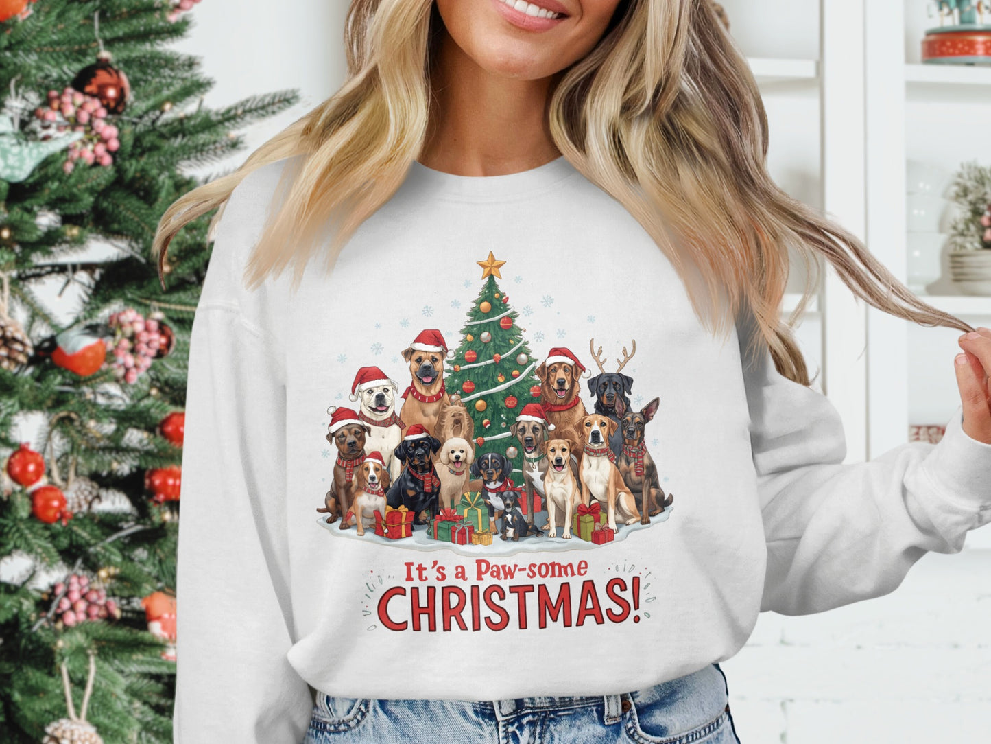 It's a Paw-some Christmas crewneck sweatshirt