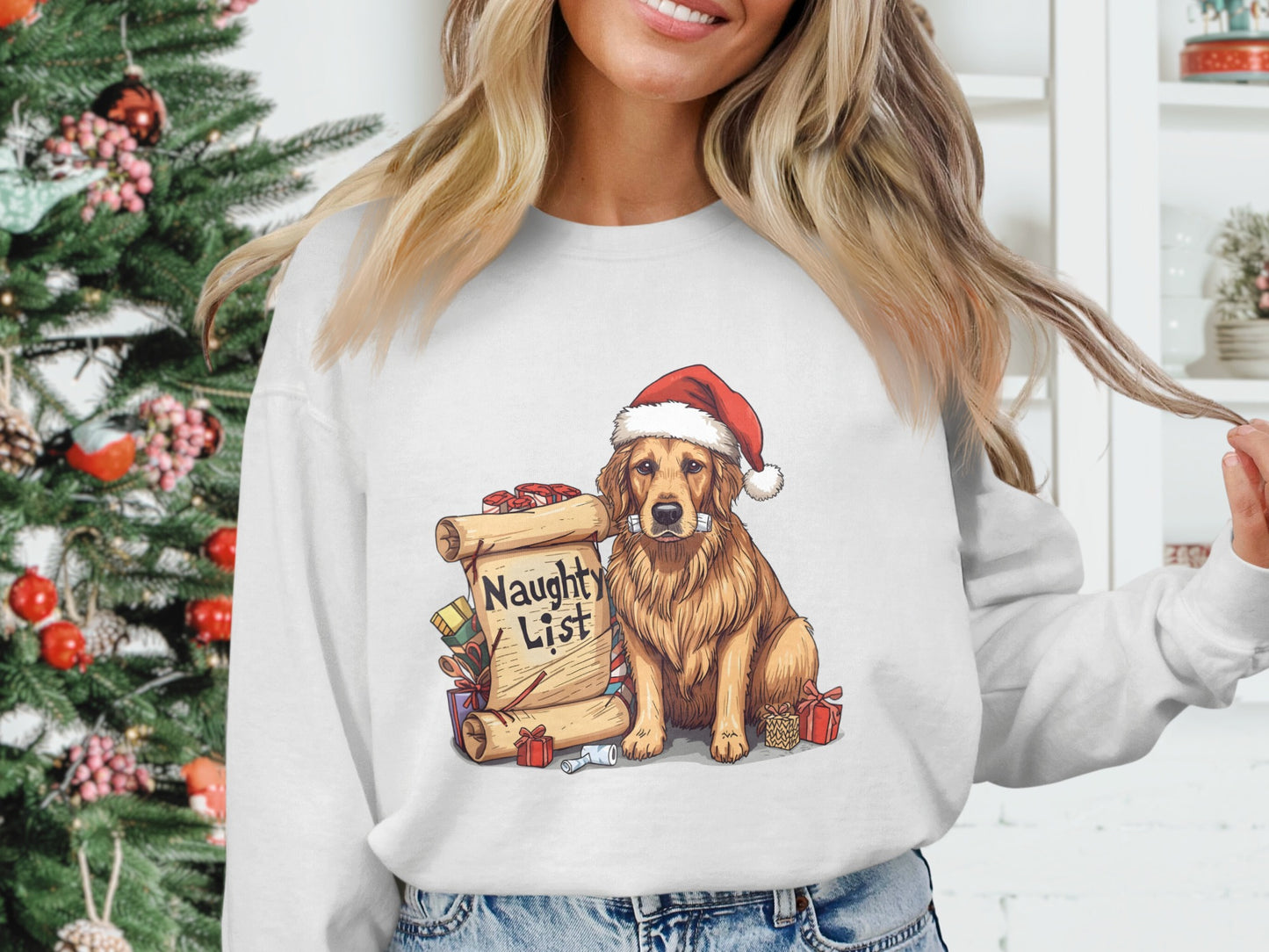 Naughty List Christmas Dog Sweatshirt product