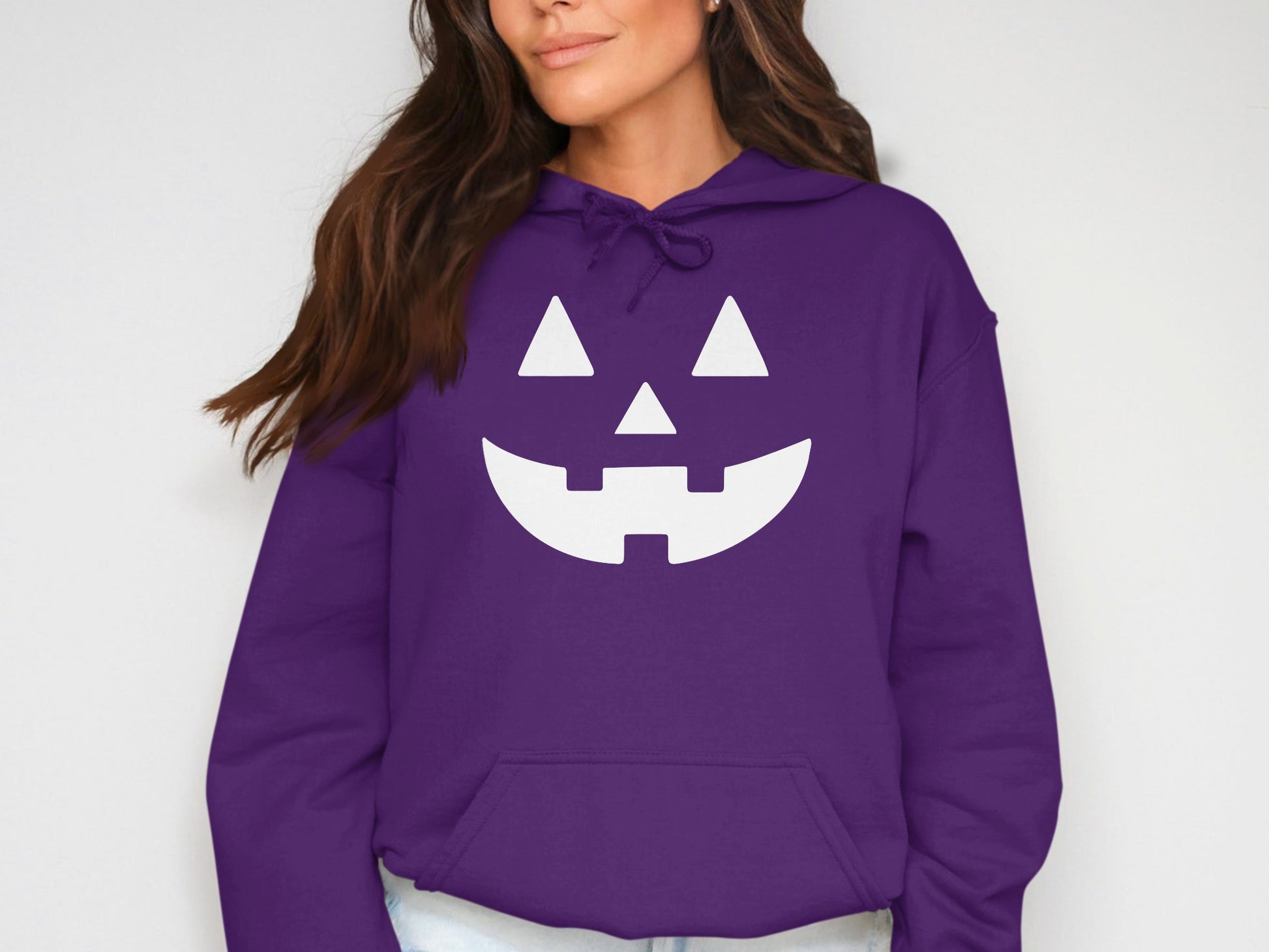 Halloween Purple Hoodie with Smiling Jack O Lantern product