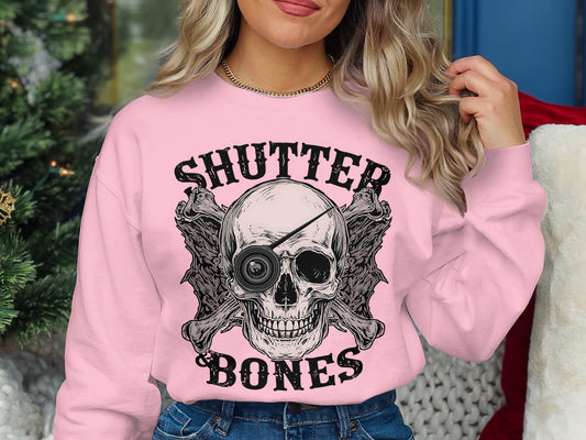 Shutter Bones Skull Graphic Pink Long Sleeve product