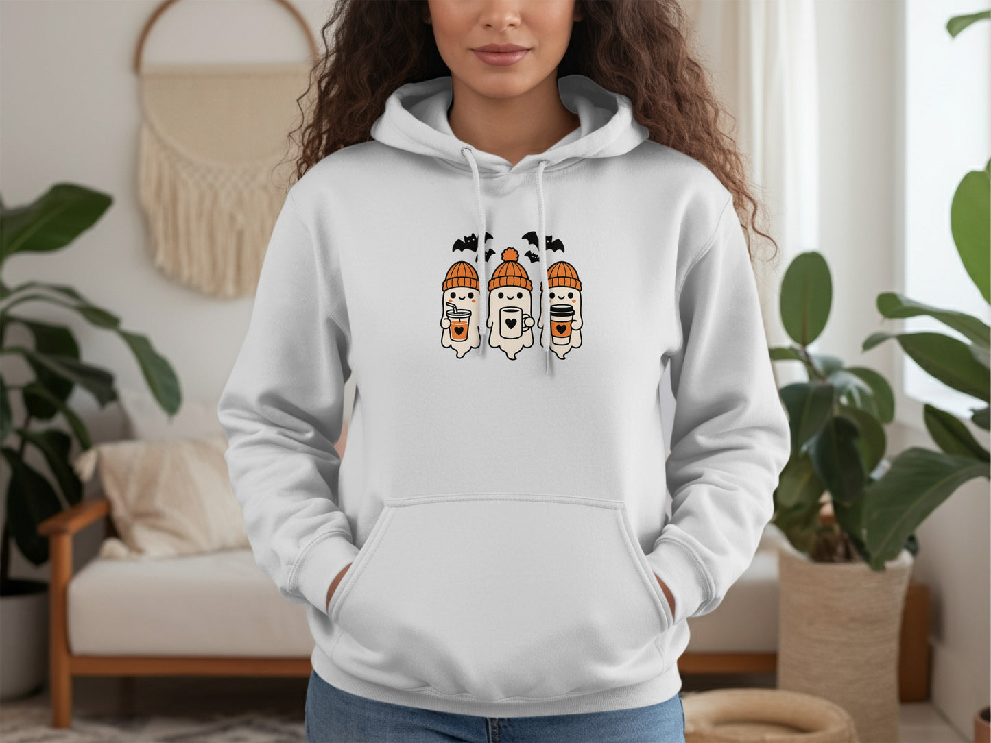 Cute Ghosts with Hats Halloween Hoodie product