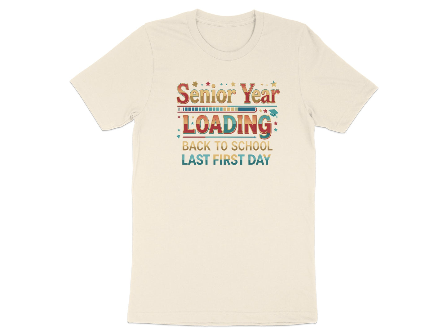 T-shirt with "Senior Year LOADING" loading bar and graduation cap.