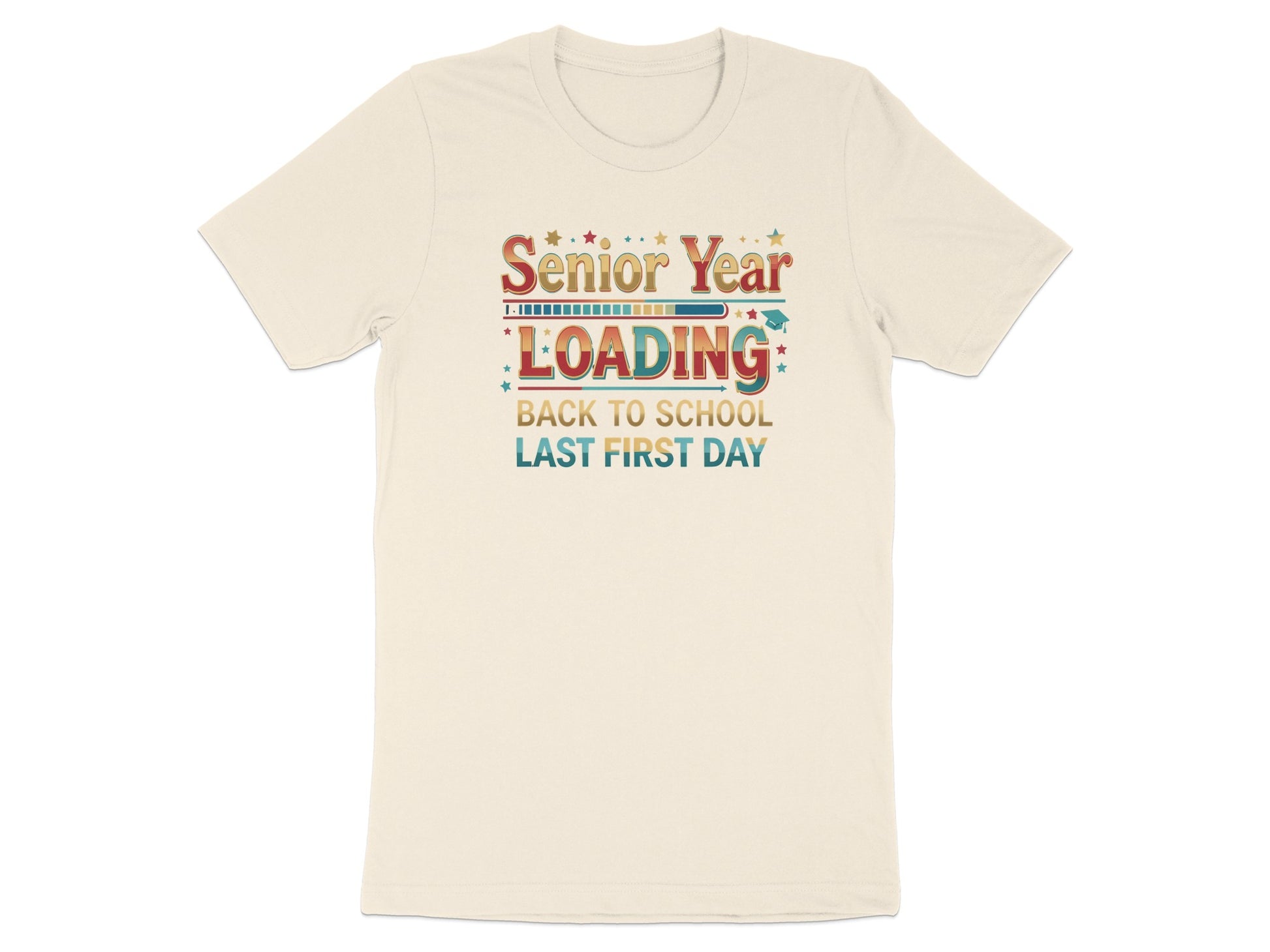 T-shirt with "Senior Year LOADING" loading bar and graduation cap.
