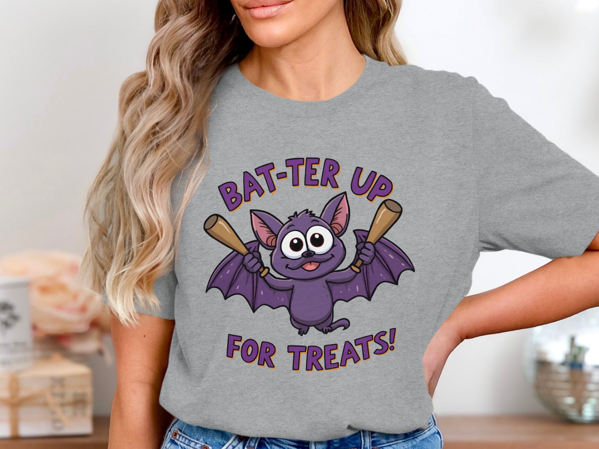 Cartoon Bat-ter Up for Treats Graphic T-shirt product