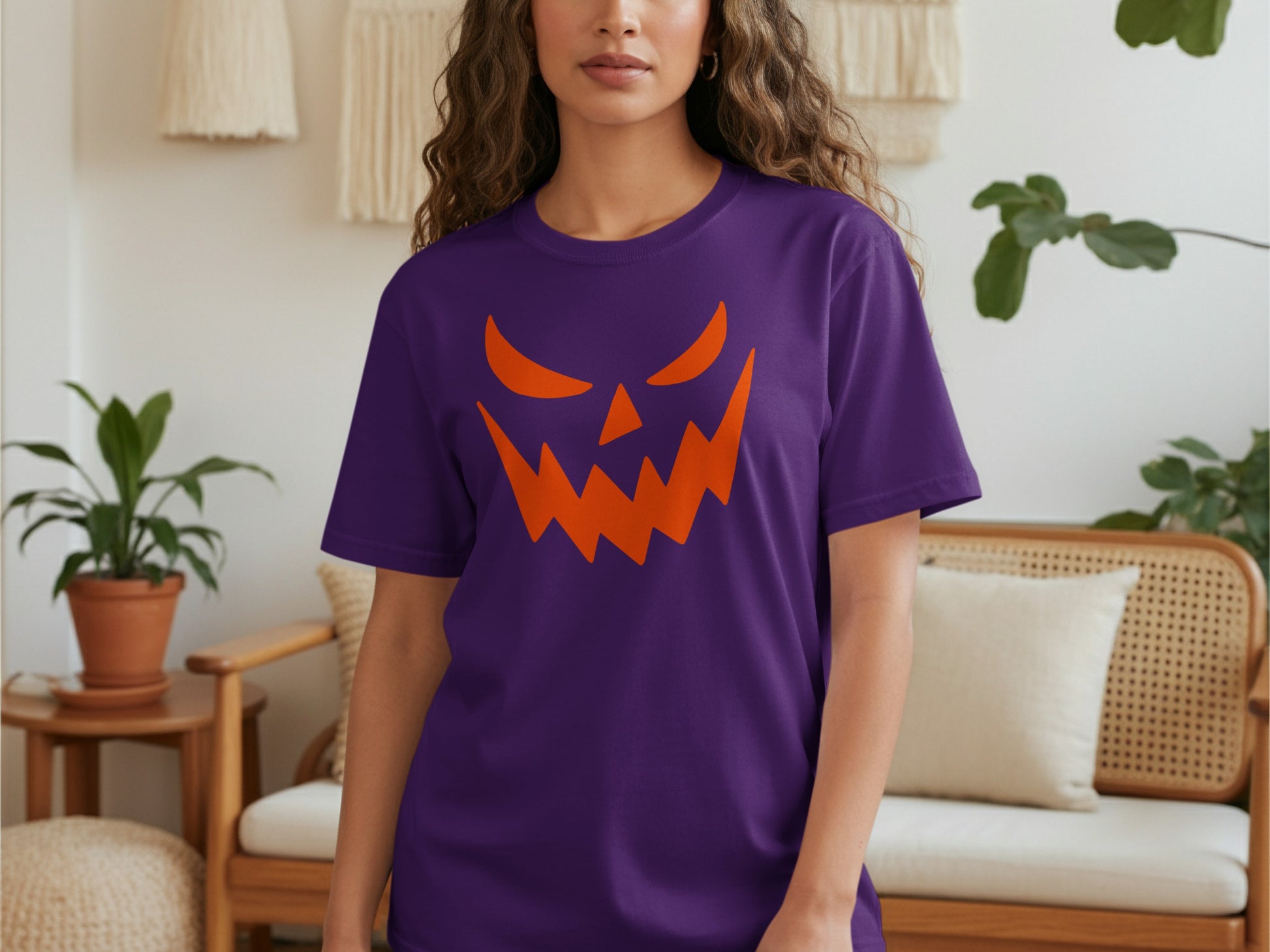 Spooky Halloween Pumpkin Face Graphic Tee product