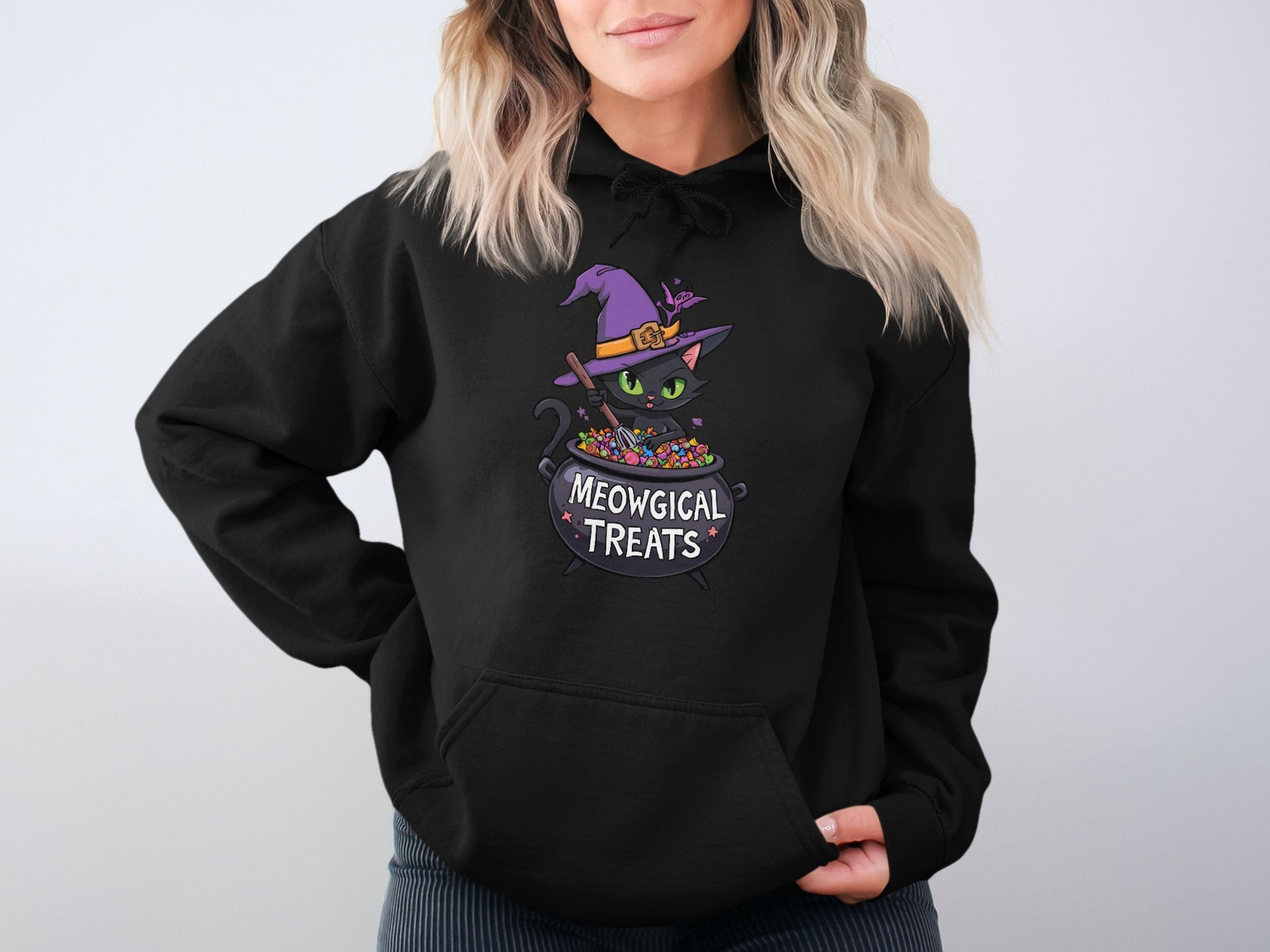 Meowgical Treats Graphic Hoodie Witch Cat product
