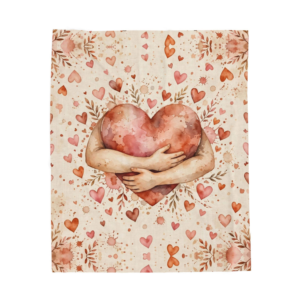 A Hug You Can Keep | Watercolor Heart Velveteen Plush Blanket