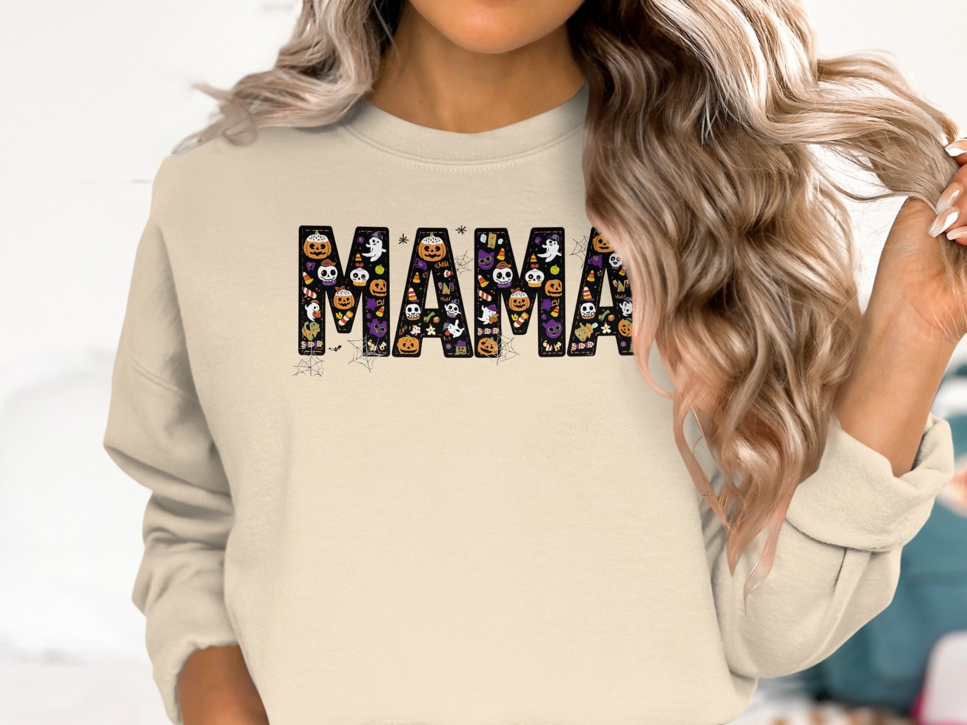 Trendy Halloween Themed Mama Sweatshirt Product
