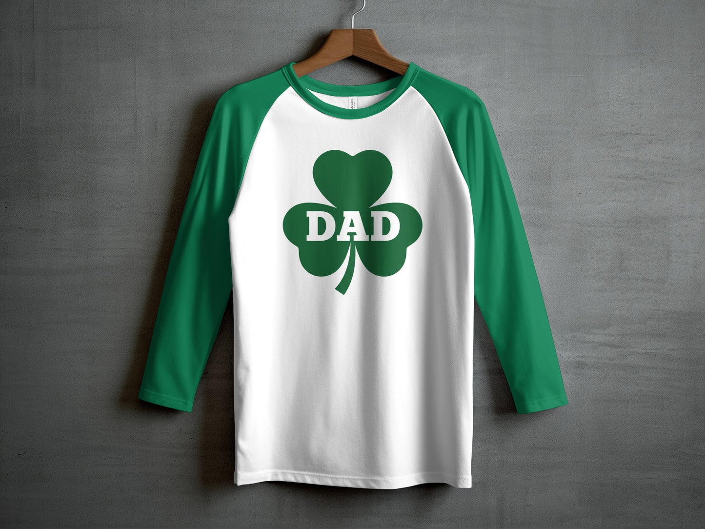 St Patricks Day Green Shamrock Dad Raglan Baseball product type
Shamrock
Dad
Green
St Patricks Day
Fathers Day
Baseball Tee
Raglan
Long Sleeve
Irish
Clover
Lucky
Gift
Men's Apparel
Holiday Shirt
Graphic Tee
Green White
Family Gift
St Paddys
Celebration
Father Love