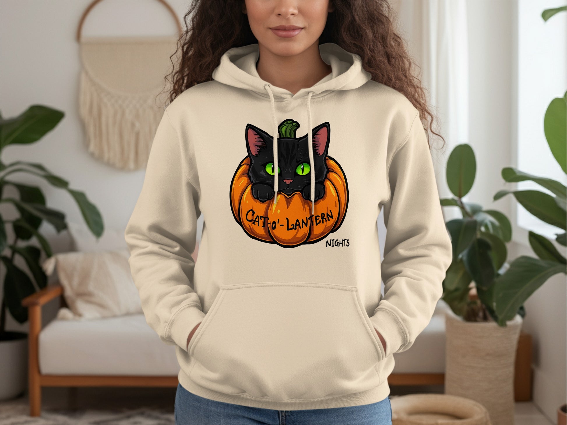Catto-Lantern Hoodie with Fun Halloween Design product