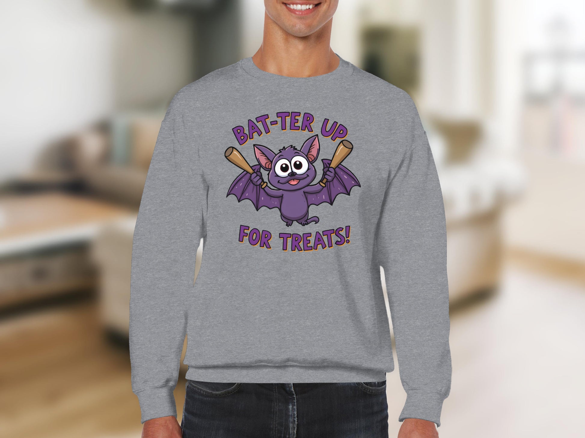 Bat-ter Up For Treats Halloween Sweater product type