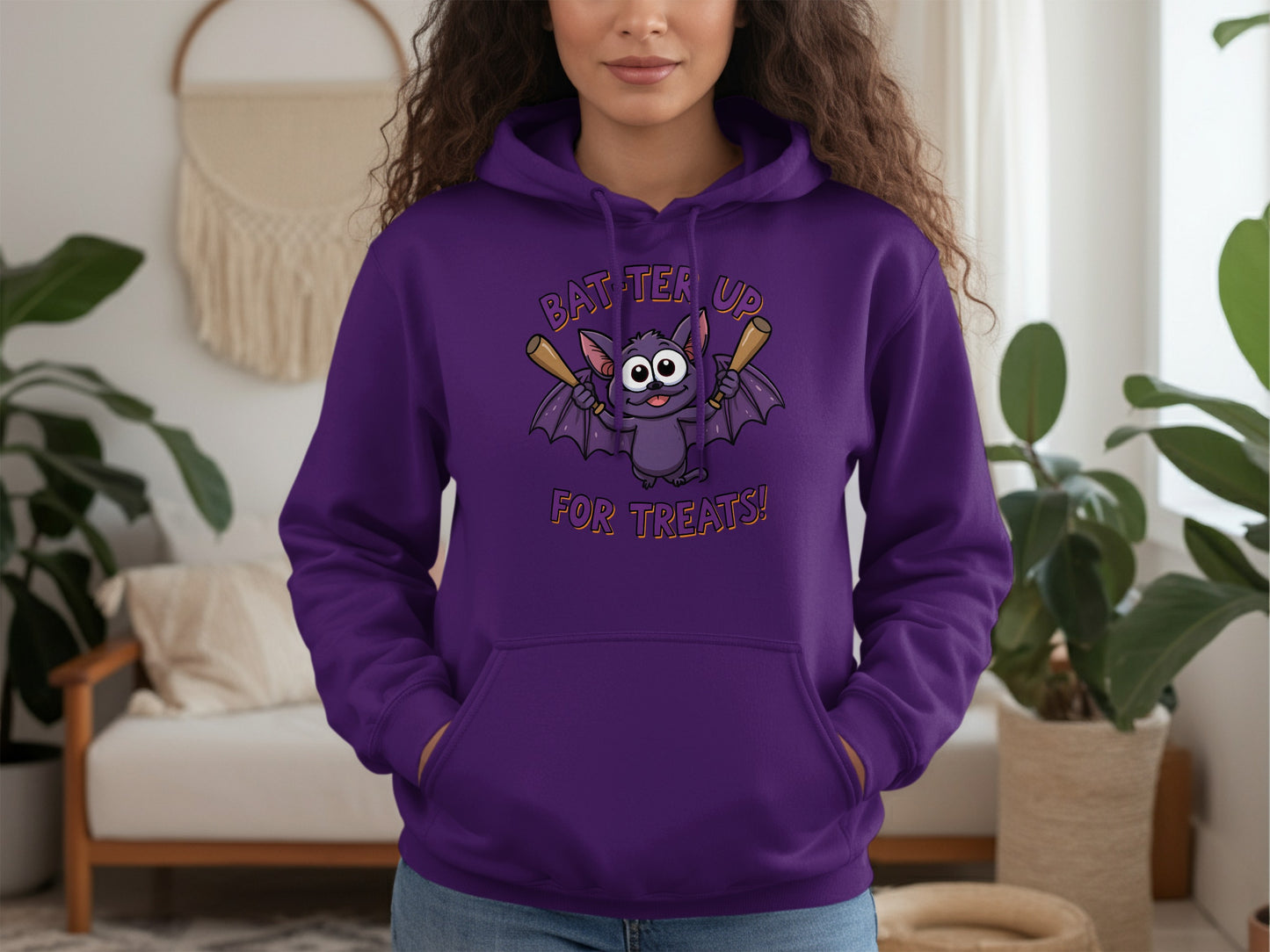 Batter Up For Treats Purple Hoodie product type