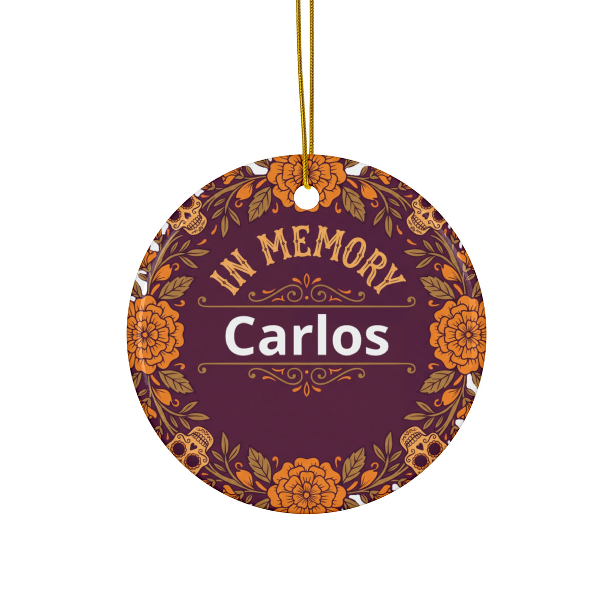 In Memory | Marigold Wreath Día de los Muertos Ornament
