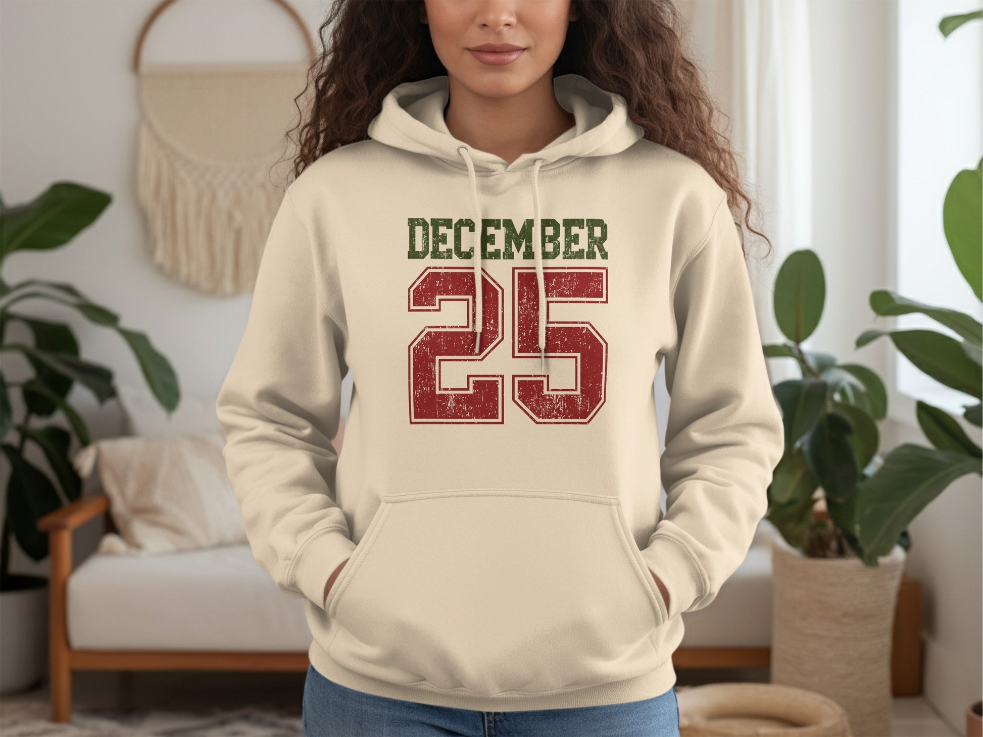 December 25 Hoodie with Vintage Look and Feel