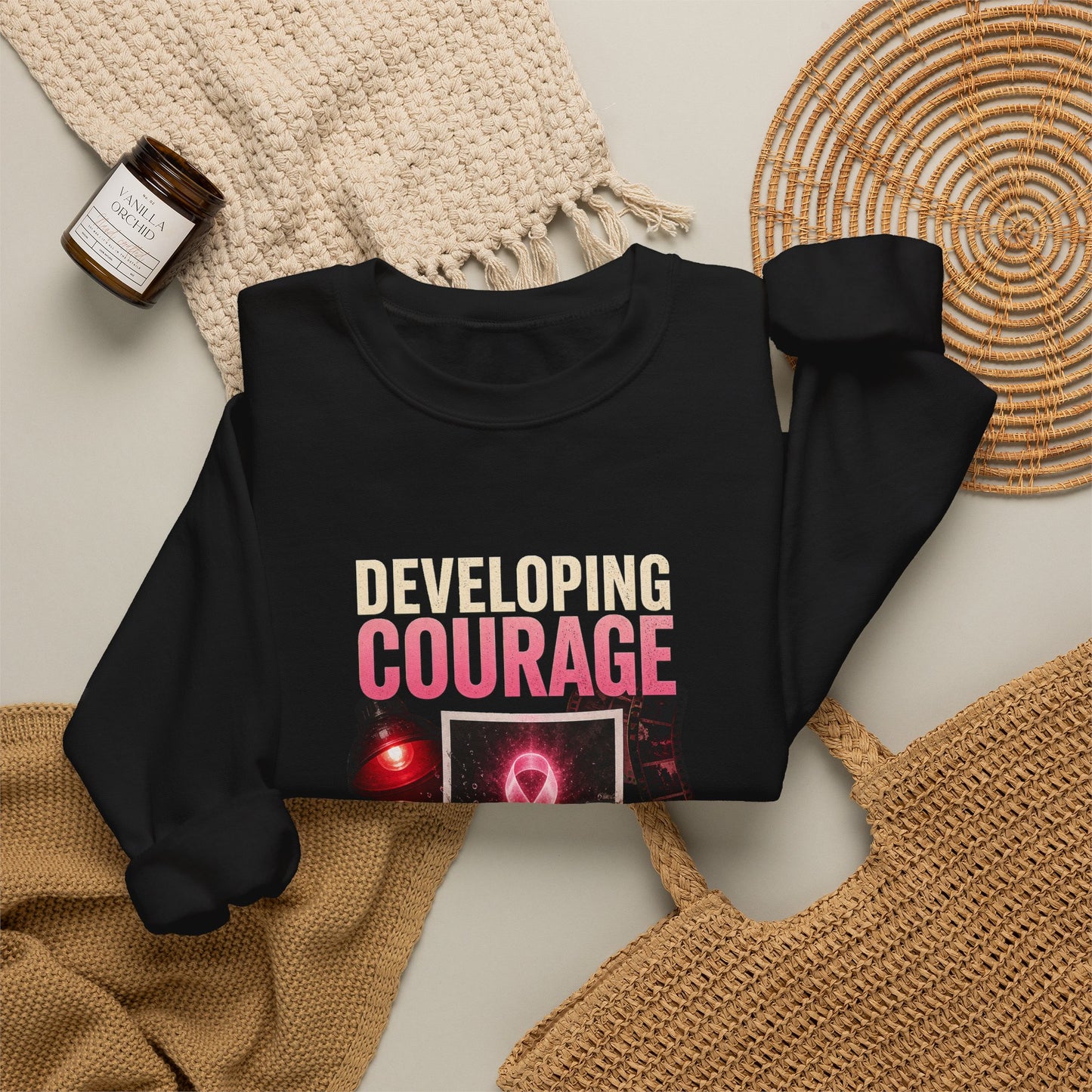 Developing Courage | Breast Cancer Awareness Unisex Crewneck Sweatshirt