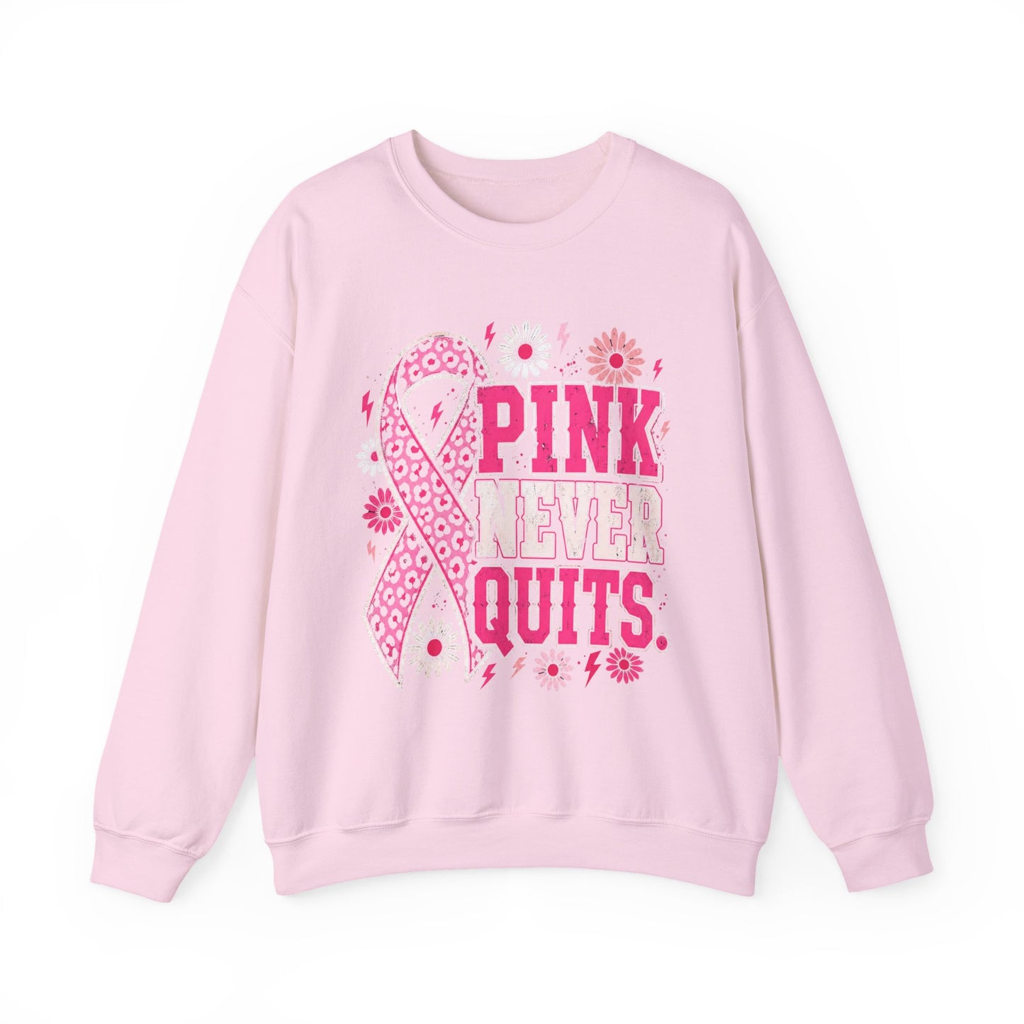 Pink Never Quits | Breast Cancer Awareness Unisex Crewneck Sweatshirt