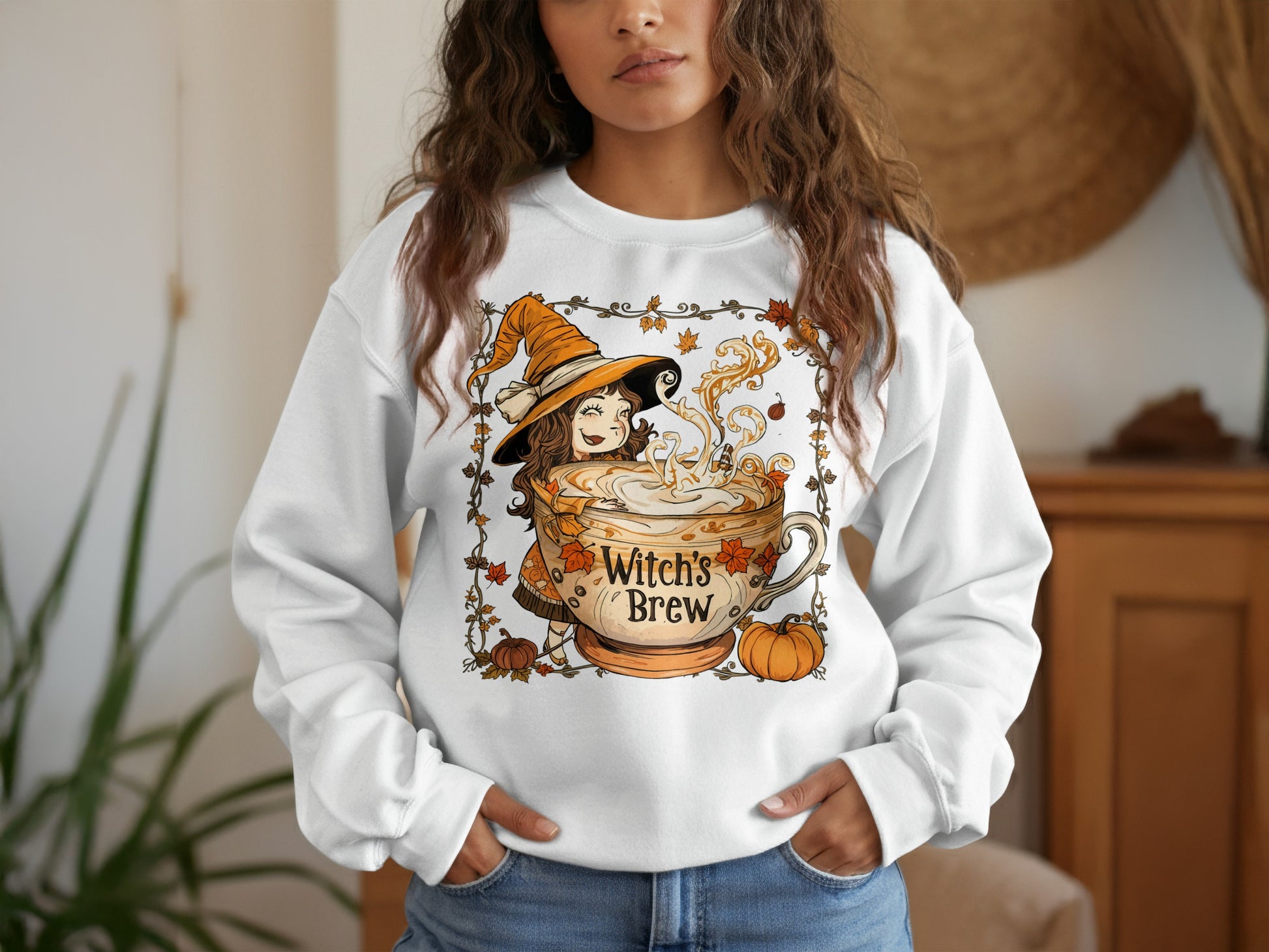 Witch's Brew Graphic White Hoodie product