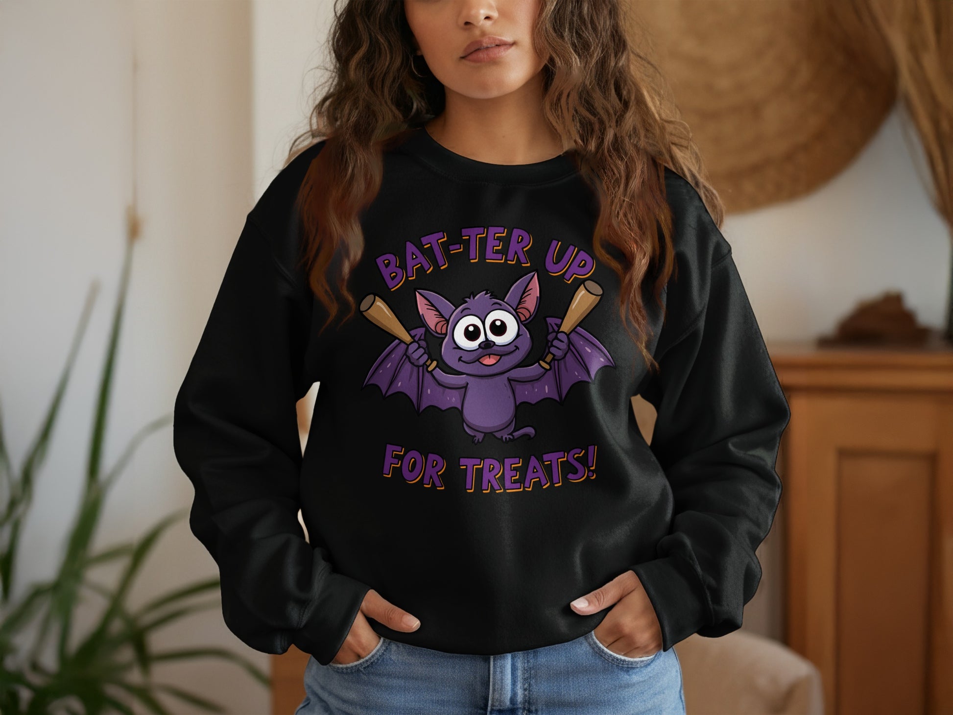 Bat-ter Up For Treats Halloween Sweatshirt product