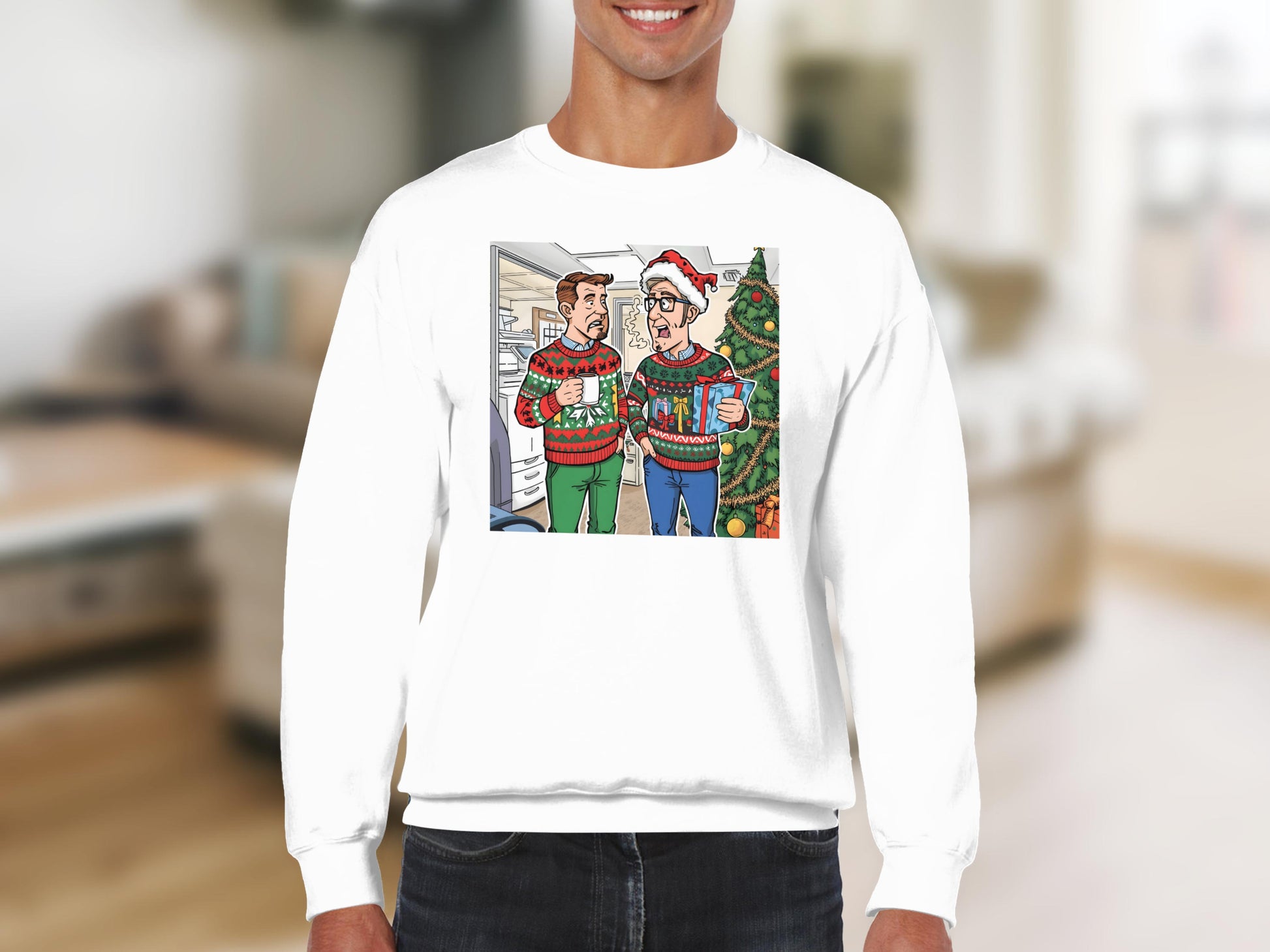 Funny Holiday Themed Sweatshirt with Christmas Design