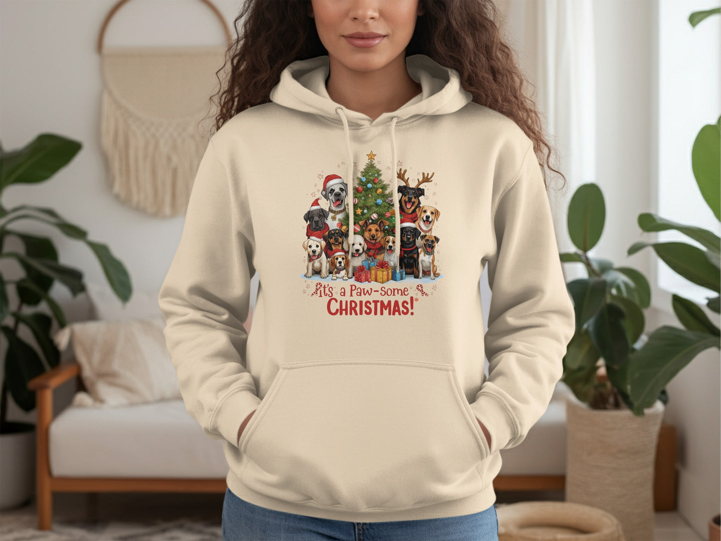 Festive Paw-some Christmas Hoodie for Holiday Season
