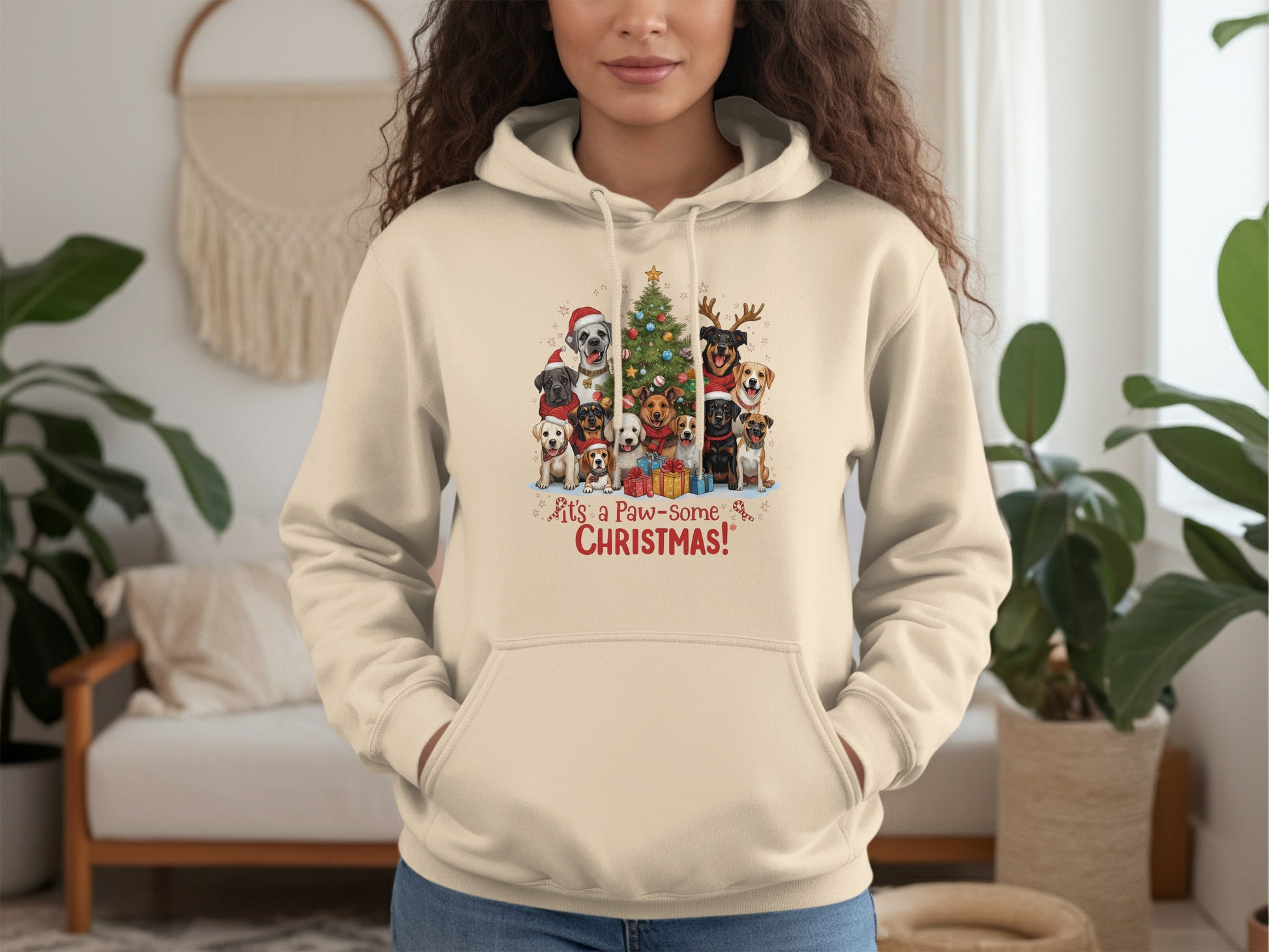 Festive Paw-some Christmas Hoodie for Holiday Season