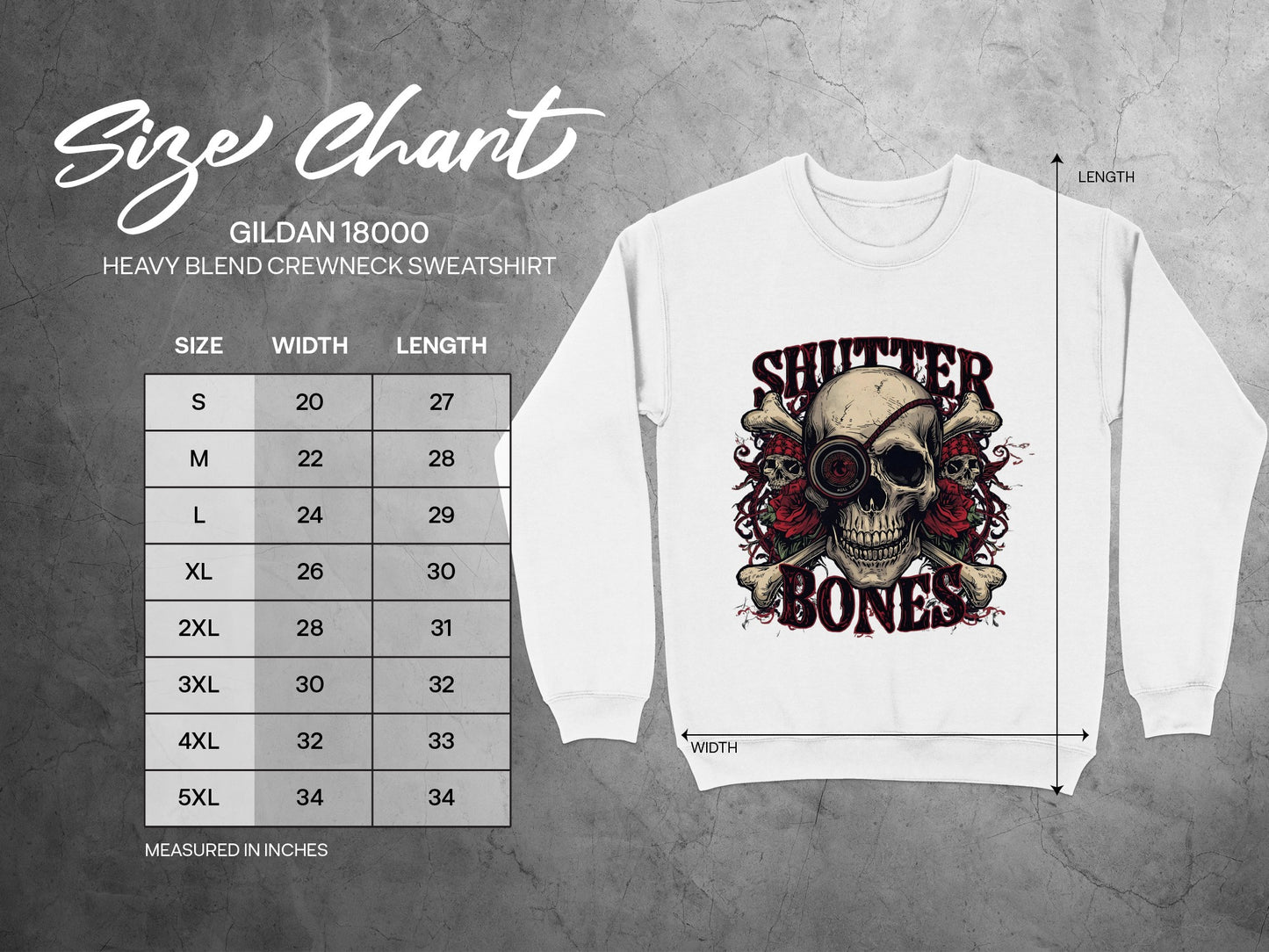 Shutter Bones Skull Graphic Print Sweatshirt product