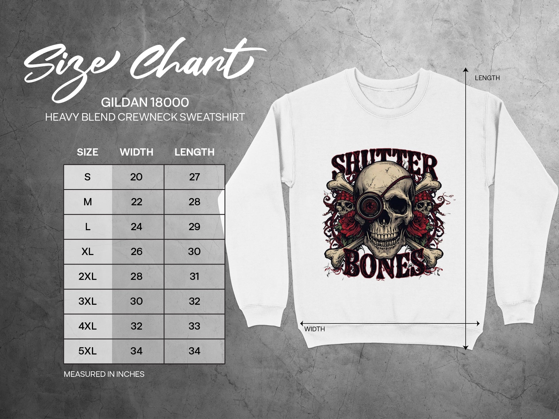 Shutter Bones Skull Graphic Print Sweatshirt product