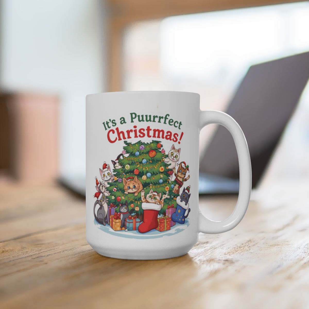 It's a Puurrfect Christmas Mug with Cute Cat Designs
