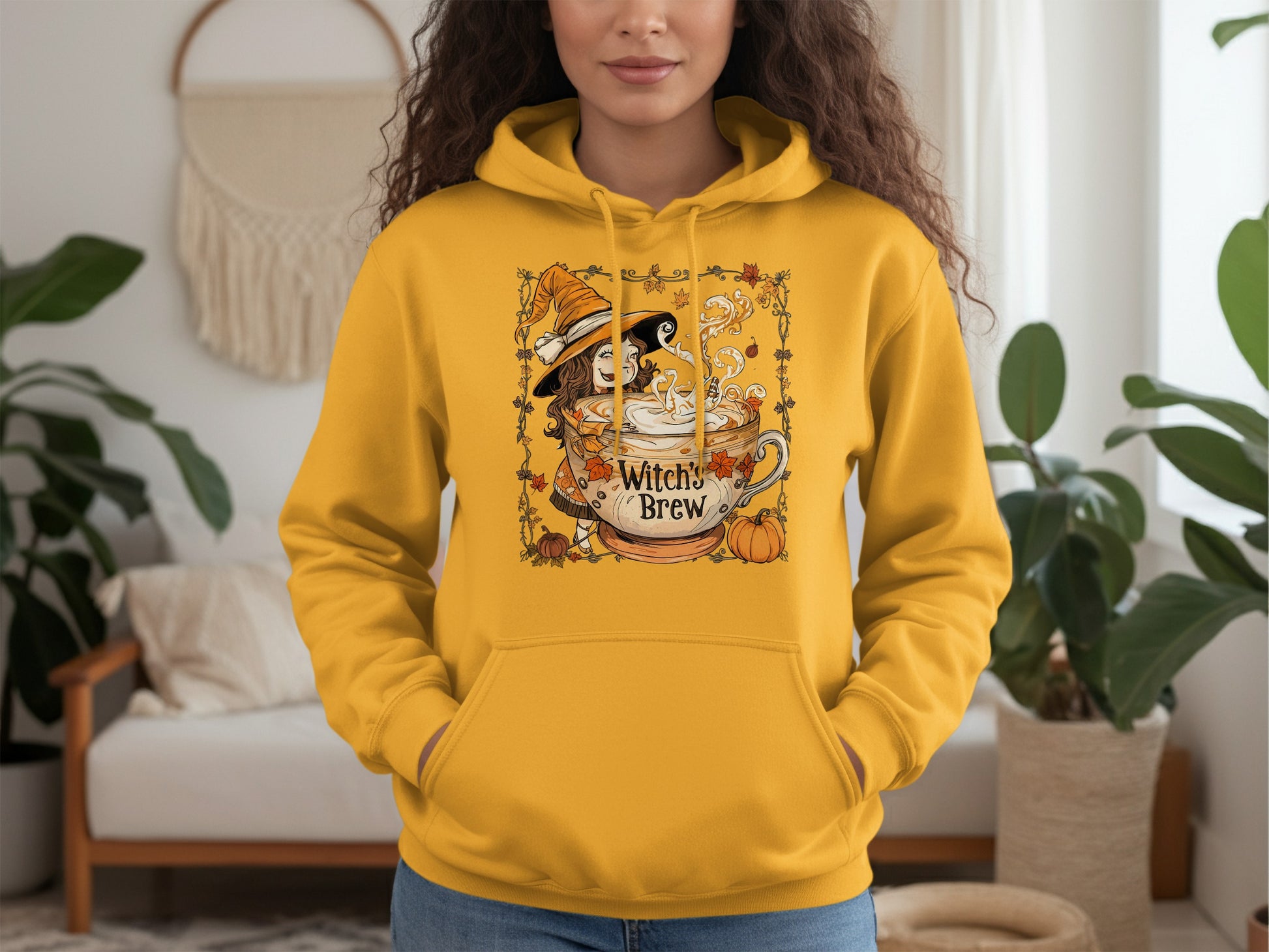 Witch Brew Graphic Design Yellow Hoodie product