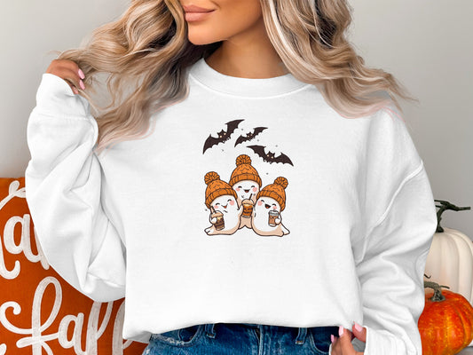 Cute Halloween Dogs in Pumpkin Hats Sweatshirt product type