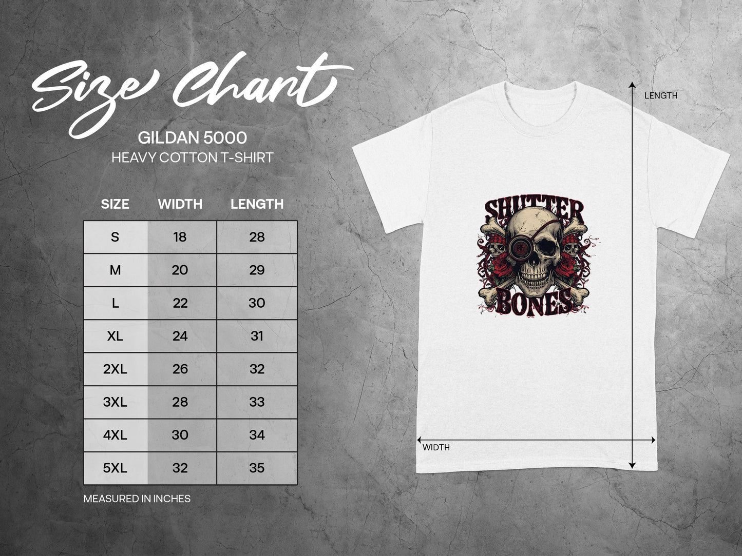 Skull and Roses Design Shutter Bones T-shirt product