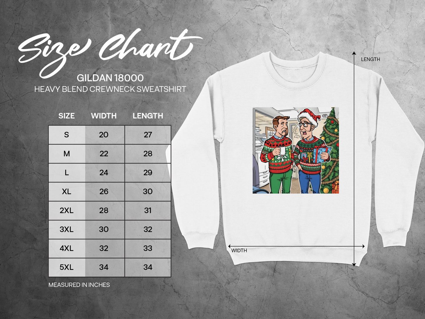 Funny Christmas Sweatshirt with Ugly Sweater Print