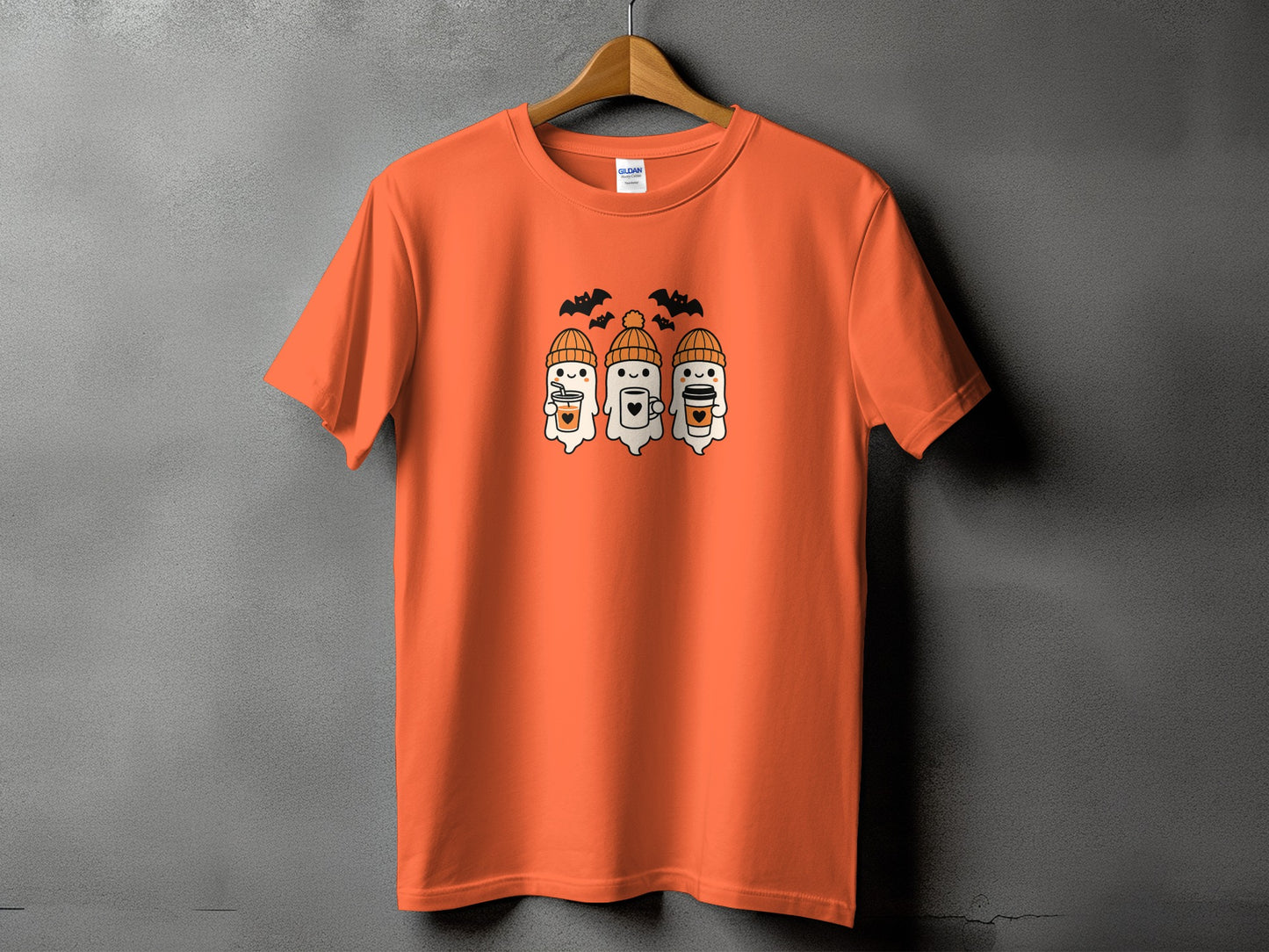 Cute Halloween Ghosts Orange Tee product type