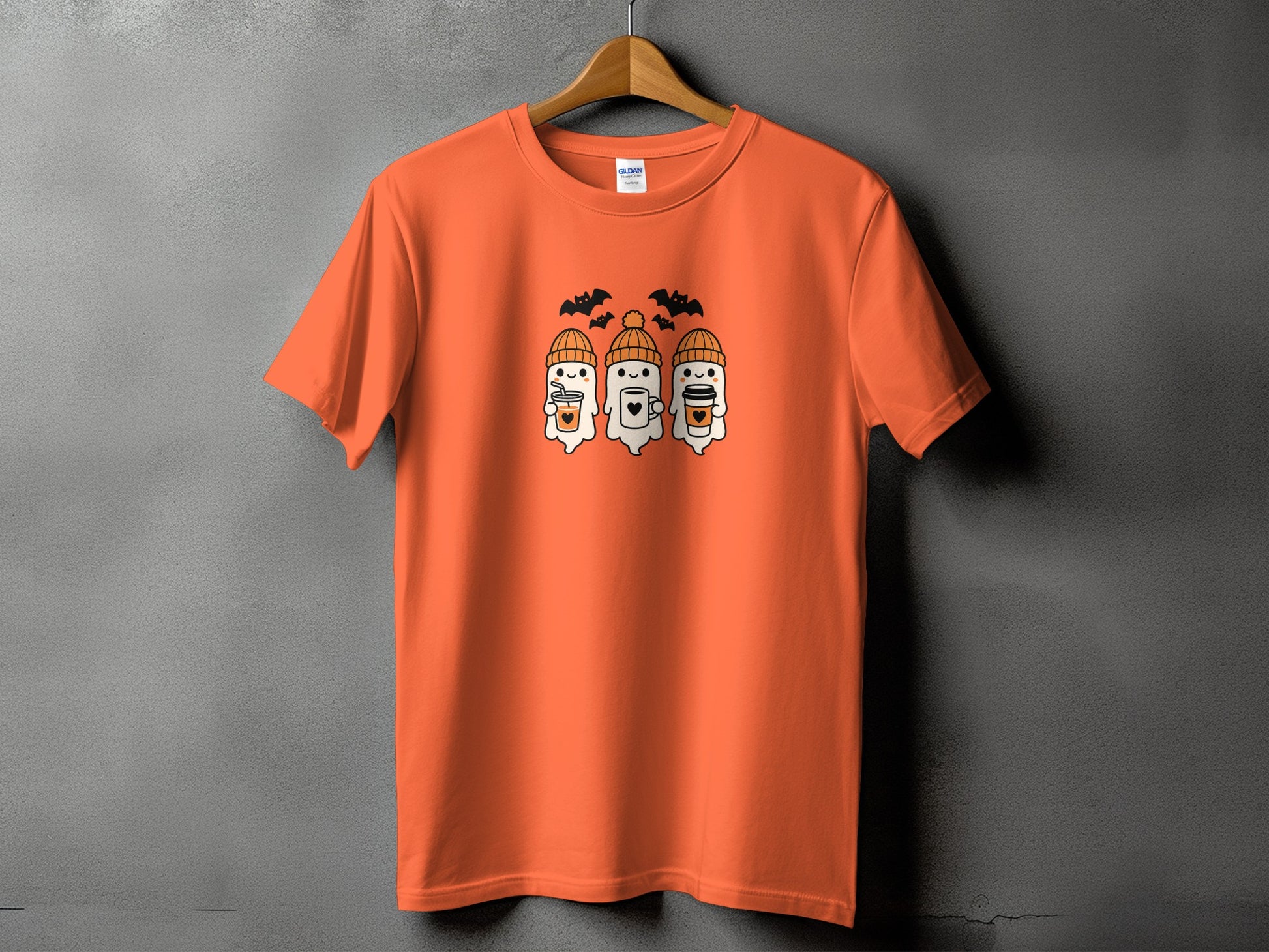 Cute Halloween Ghosts Orange Tee product type