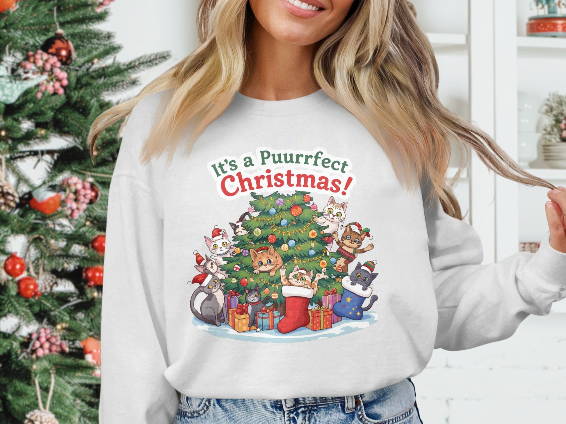 It's a Puurrrfect Christmas Holiday Sweatshirt