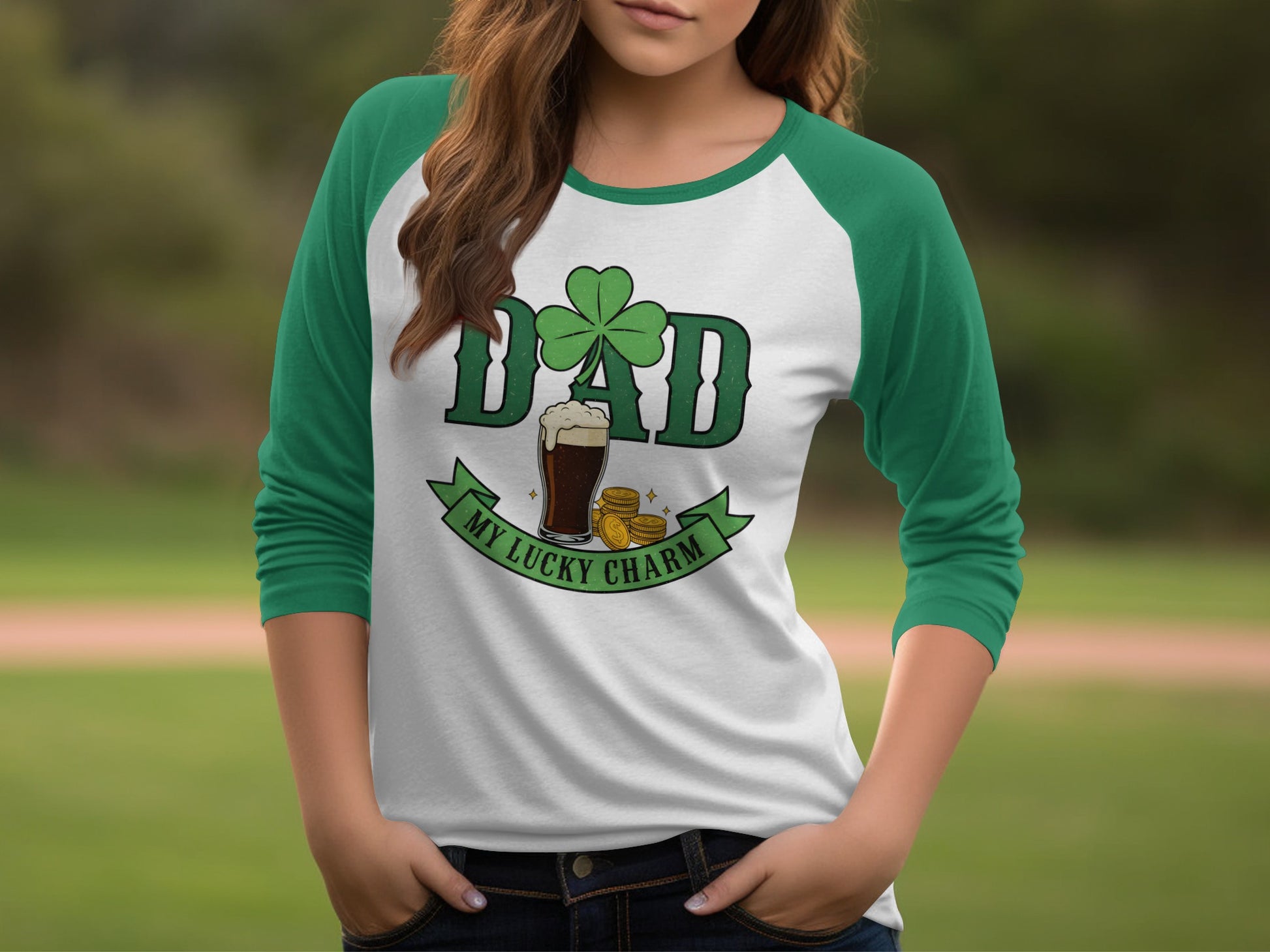 St Patricks Day Irish Dad My Lucky Charm product type
Dad
My Lucky Charm
Shamrock
St Patricks Day
Irish
Green
Raglan
Shirt
Top
Clover
Celebration
Holiday
Beer
Luck
Festive
Gift
Patrick
Father
Gold Coins
Stout