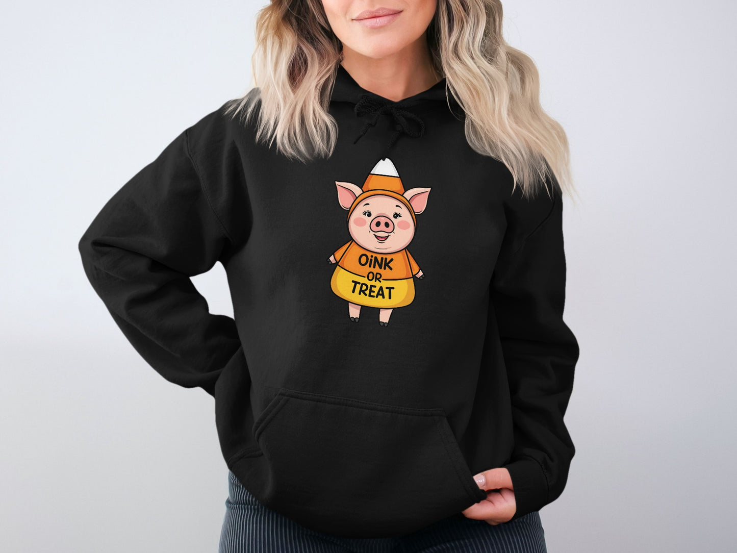 Oink Or Treat Candy Corn Pig Halloween Hoodie product