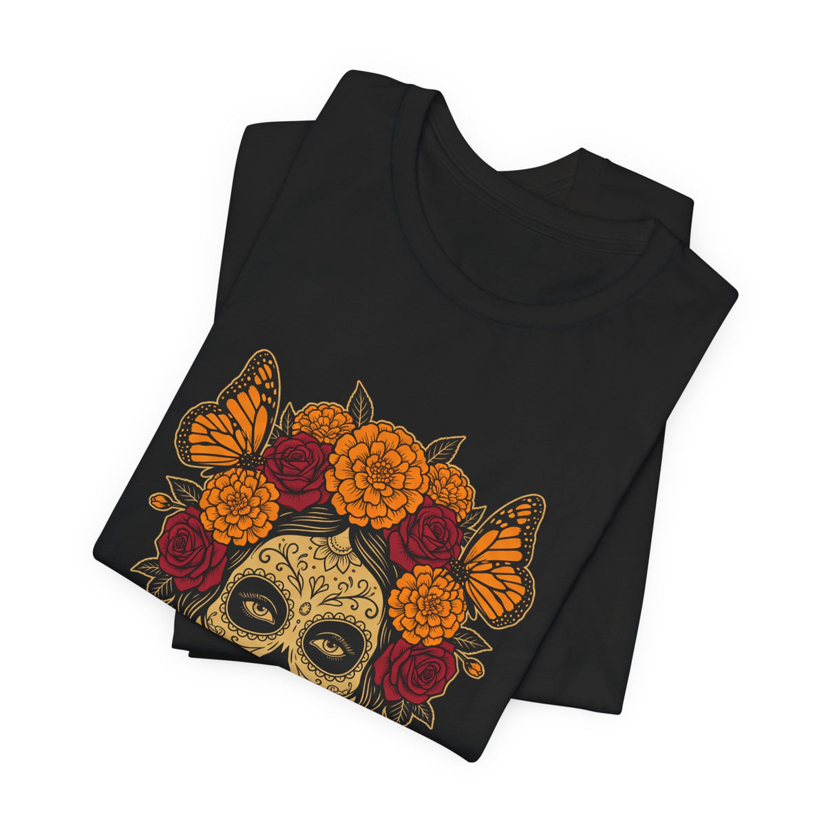 Día de los Muertos Catrina Elegance | Sugar Skull Marigold T-Shirt