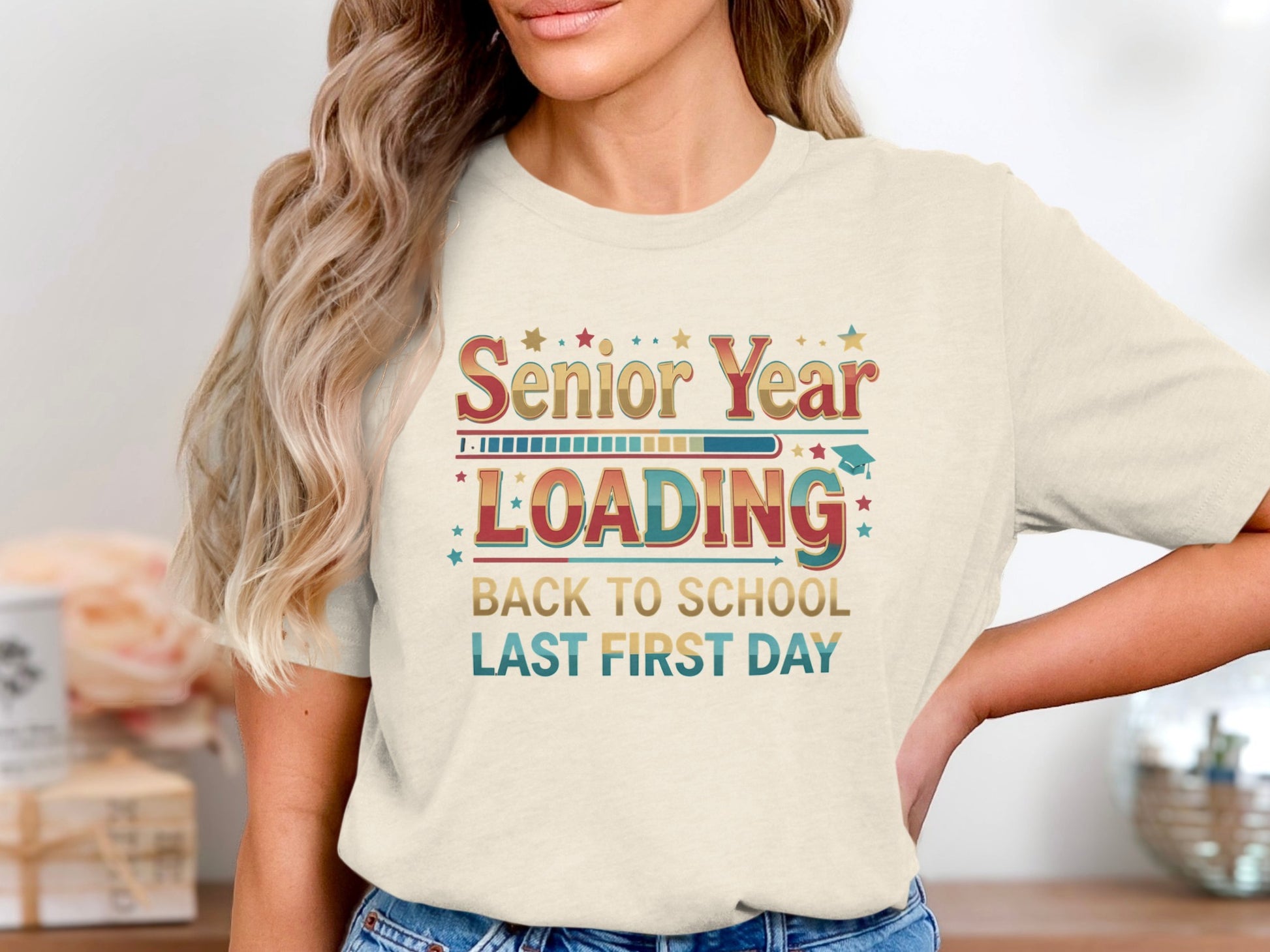Senior Year Loading Back to School Last First Day graphic tee.