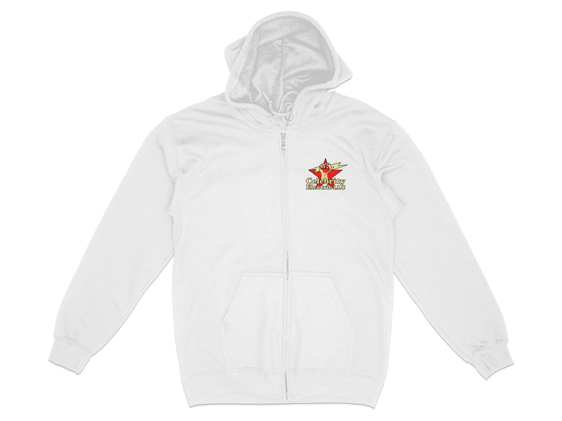 Stylish White Zip-Up Hoodie with Unique Graphic product