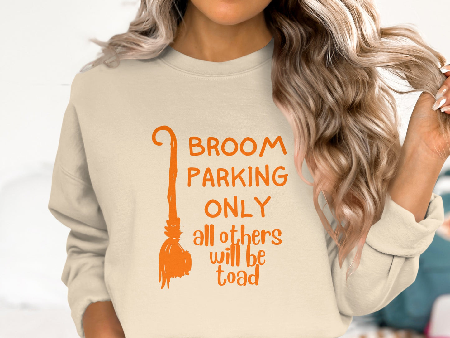 Fun Broom Parking Only Halloween Sweatshirt product