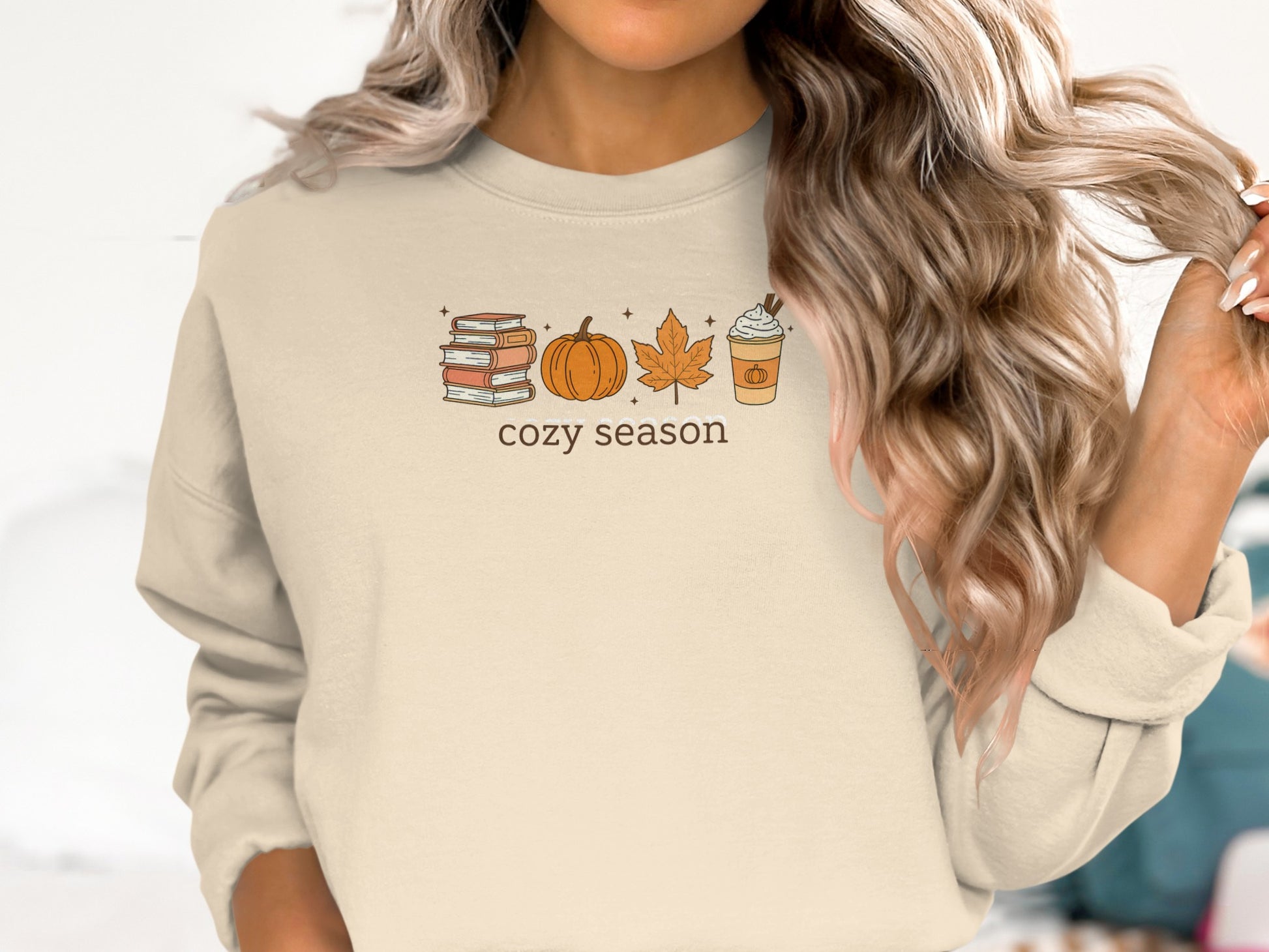 Cozy Season Graphic Sweatshirt Fall Vibes Product Type