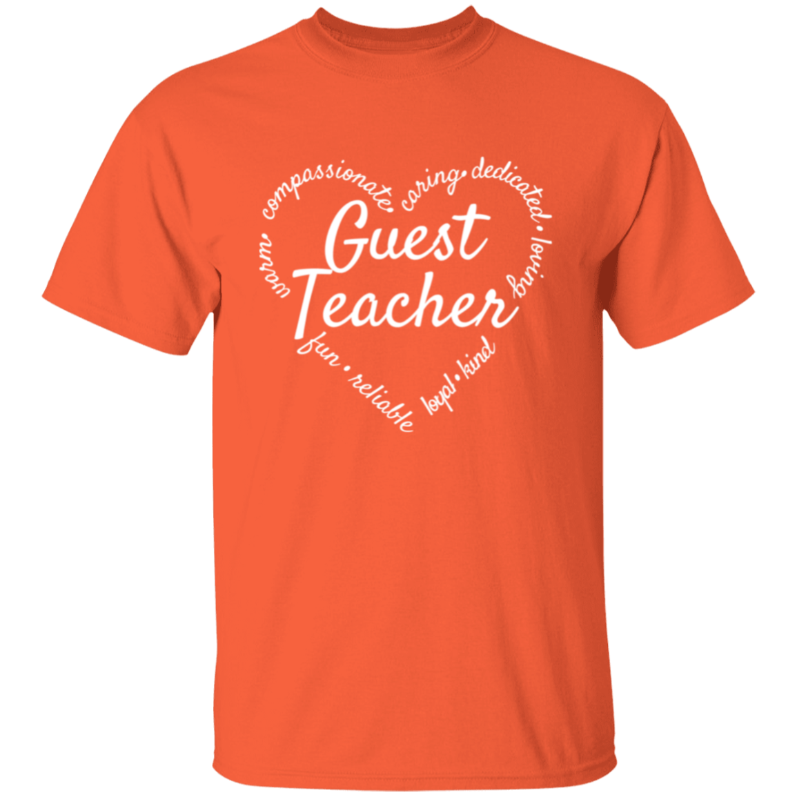 Guest Teacher Heart Words T-Shirt