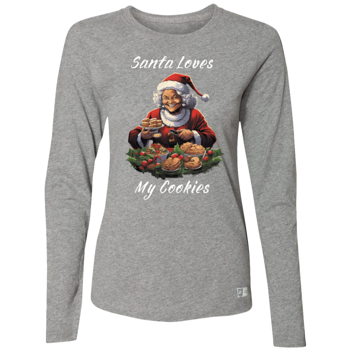 Ladies’ Santa Cookie Long Sleeve Tee