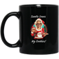Santa Loves My Cookies Black Mug